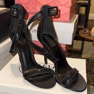Forever 21 Black Sequin & Satin Heels – Worn Once – Size 7